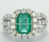 Nhẫn đá Chalcedony thiên nhiên màu Emerald - MS: CHARW009 - anh 2