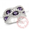 Nhẫn đá Amethyst thiên nhiên - MS: AmRWGE083 - anh 1