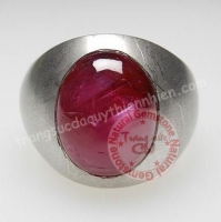 Nhẫn Nam đá Ruby Ấn Độ cabochon - MS: RURM001