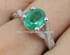 Nhẫn đá Chalcedony thiên nhiên màu Emerald - MS: CHARW001 - anh 1
