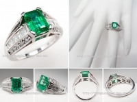 Nhẫn đá Chalcedony thiên nhiên màu Emerald - MS: CHARW003