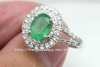 Nhẫn đá Chalcedony thiên nhiên màu Emerald - MS: CHARW006 - anh 2