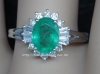 Nhẫn đá Chalcedony thiên nhiên màu Emerald - MS: CHARW007 - anh 1