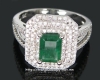 Nhẫn đá Chalcedony thiên nhiên màu Emerald - MS: CHARW008 - anh 1